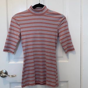 Striped turtle neck t-shirt (arms go up to elbows)